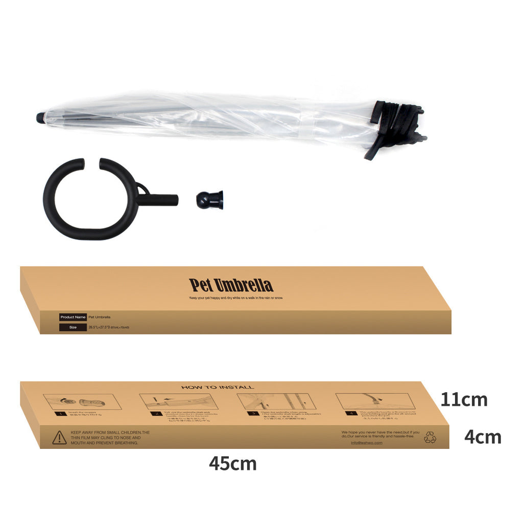 Transparent umbrella dog leash