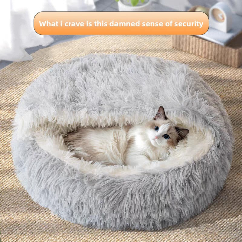 Shell Shaped Plush Pet Bed for Cats and Dogs