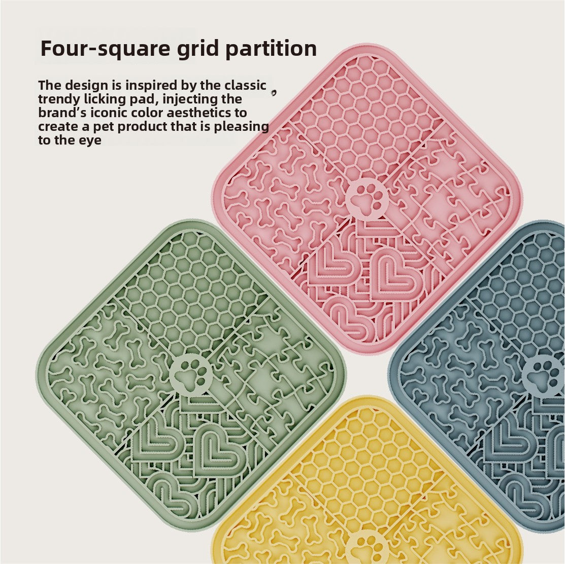 Dog Licking Mat Silicone Pet Licking Mat Slow Feeding Bowl