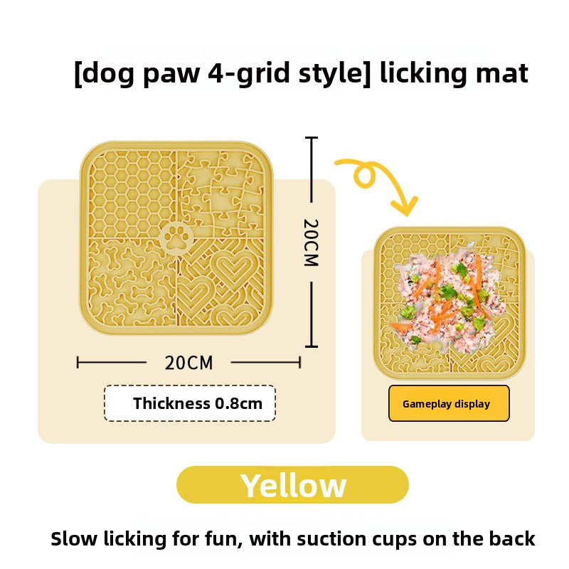 Dog Licking Mat Silicone Pet Licking Mat Slow Feeding Bowl