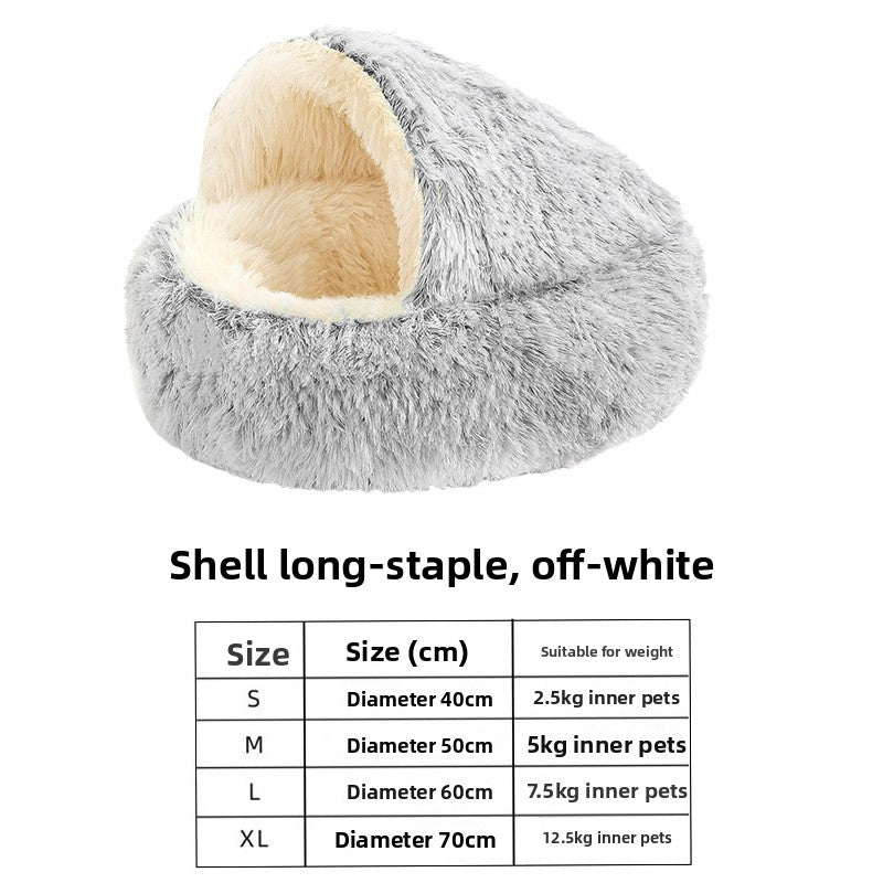 Shell Shaped Plush Pet Bed for Cats and Dogs