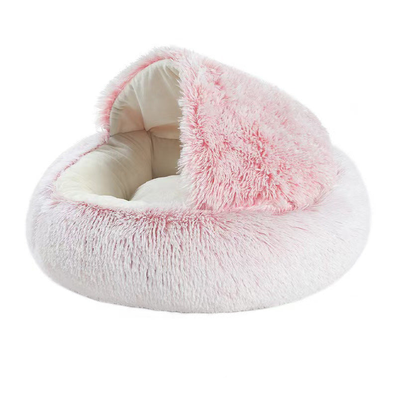 Shell Shaped Plush Pet Bed for Cats and Dogs