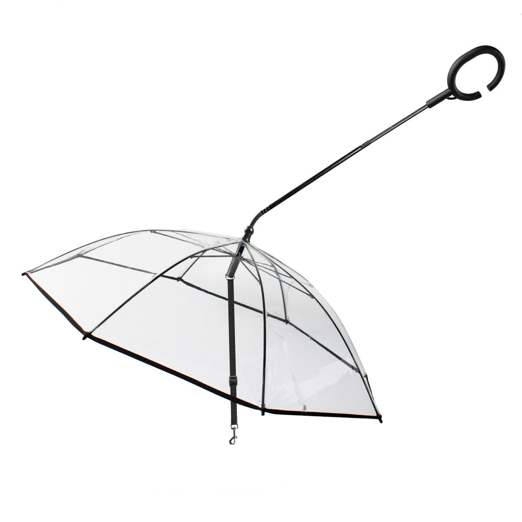 Transparent umbrella dog leash