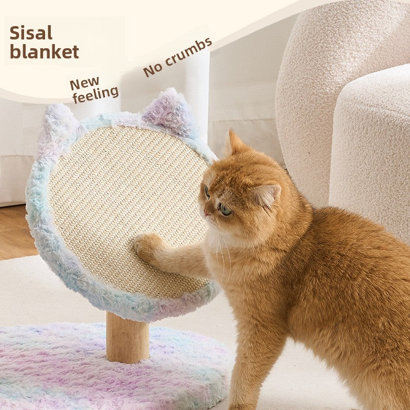 Solid Wood Cat Climbing Tree with Scratching Board